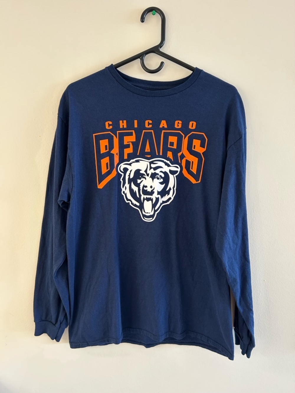 NFL Team Apparel Chicago Bears NFL Long Sleeve Shirt Navy Blue L